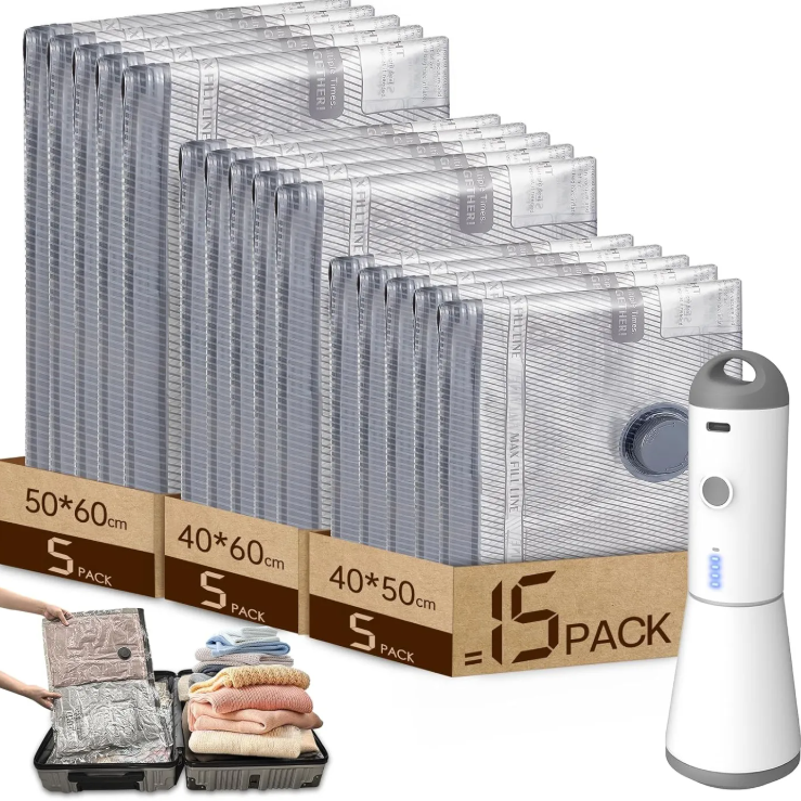 Sacs sous vide KALIM avec pompe - lots de 9, 12 ou 15