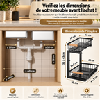 Dimensions recommandées du meuble et dimensions du rangement sous évier KALIM
