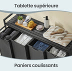 Panier à linge compartimenté pour séparer le linge avant lavage