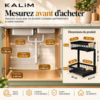 Étagère de rangement KALIM pour meuble sous évier cuisine