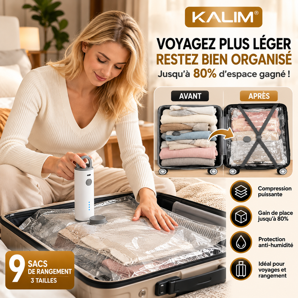 Sacs sous vide KALIM avec pompe électrique incluse